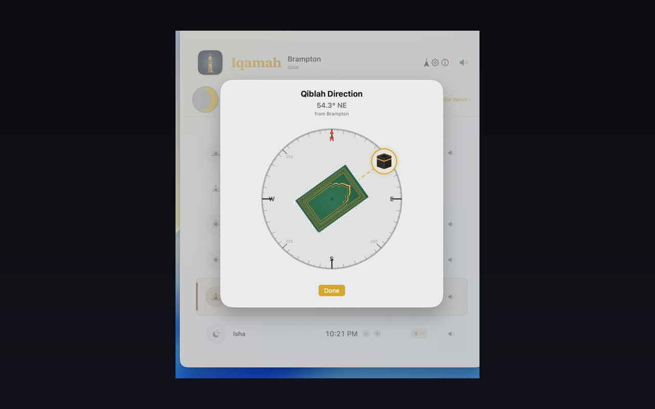 Qibla compass